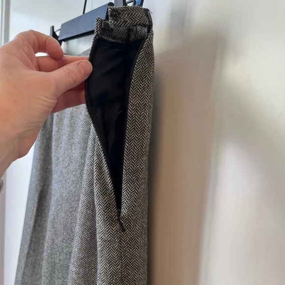 Vintage Eddie Bauer Wool Herringbone Wide Leg Trouser Pants Academia Heritage 8 - Picture 7 of 14